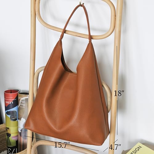 Soft Vegan Leather Slouchy Hobo Bag for Women
