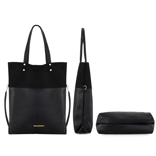 Montana West Women's Soft Black Tote Bag