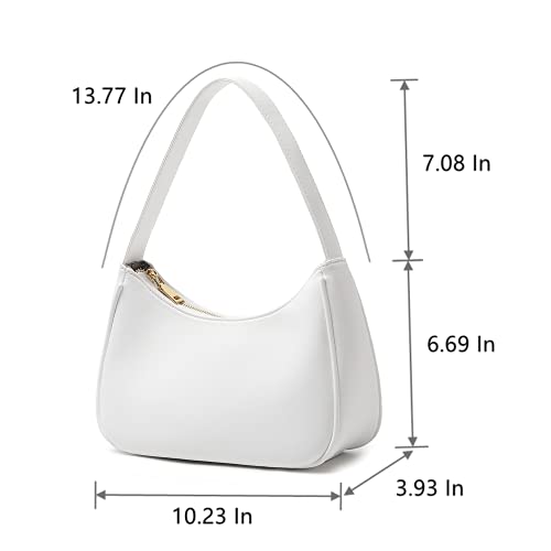 Cute White Hobo Tote Handbag for Women