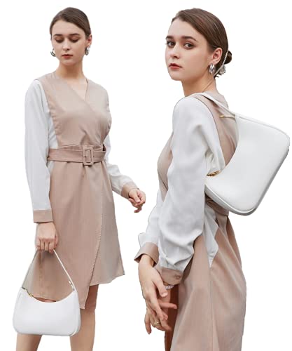Cute White Hobo Tote Handbag for Women