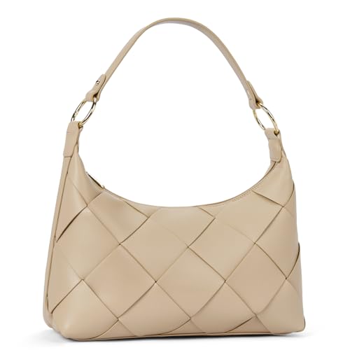 BOSTANTEN Khaki Vegan Leather Woven Hobo Bag