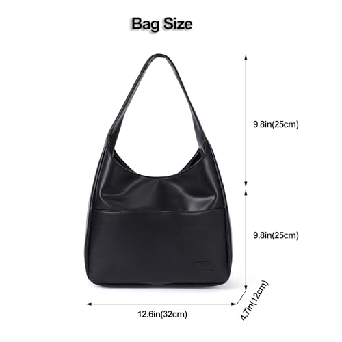 Large Vegan Leather Hobo Tote Bag for Women