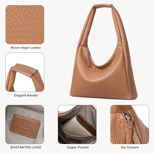BOSTANTEN Trendy Brown Summer Hobo Shoulder Bag