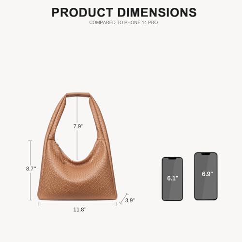 BOSTANTEN Trendy Brown Summer Hobo Shoulder Bag