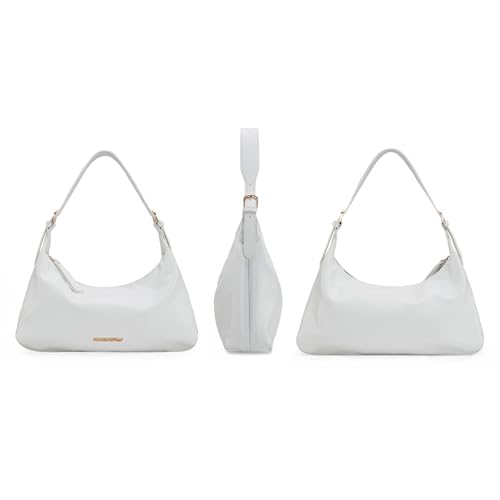 Trendy Montana West White Leather Hobo Handbag