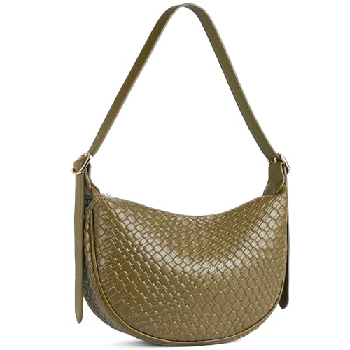 Olive Green Crescent Crossbody Hobo Shoulder Bag