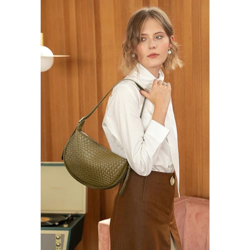 Olive Green Crescent Crossbody Hobo Shoulder Bag