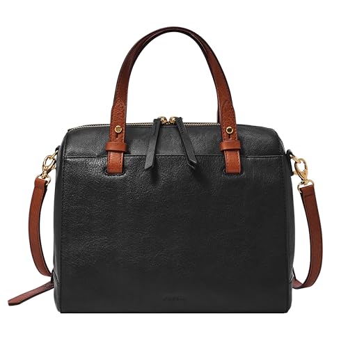 Fossil Black Leather Satchel Purse Handbag (Model: ZB7256001)