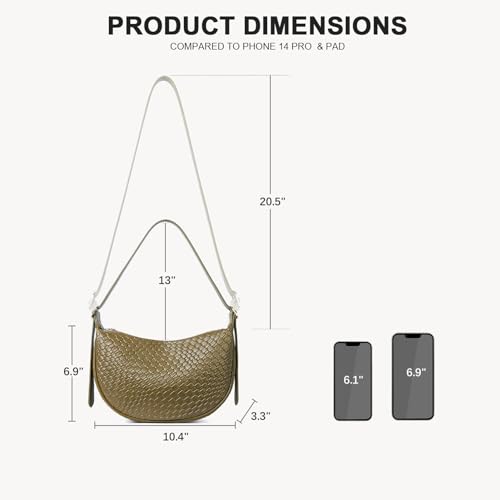 Olive Green Crescent Crossbody Hobo Shoulder Bag