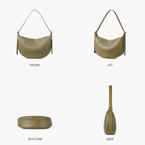 Olive Green Crescent Crossbody Hobo Shoulder Bag