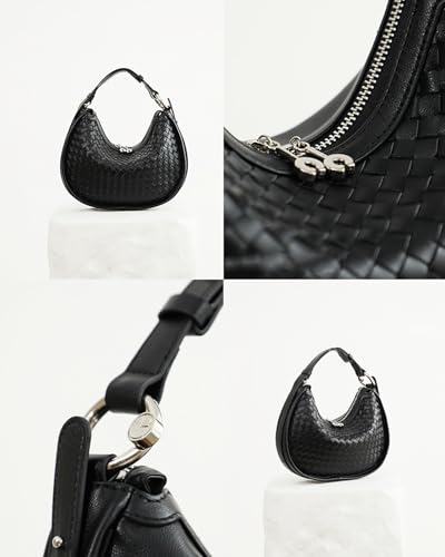 Woven Leather Crossbody Bag for Women