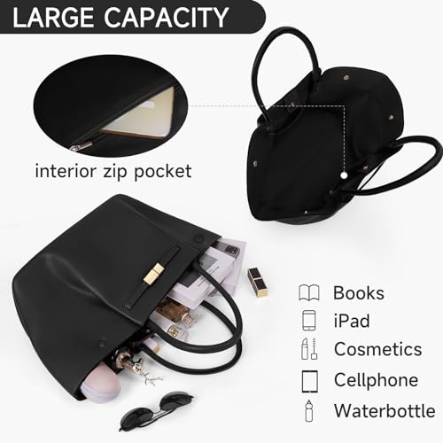 Juoxeepy Faux Leather Tote Bag for Women