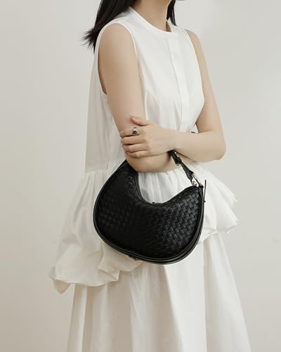 Woven Leather Crossbody Bag for Women