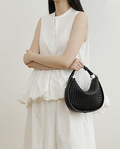 Woven Leather Crossbody Bag for Women
