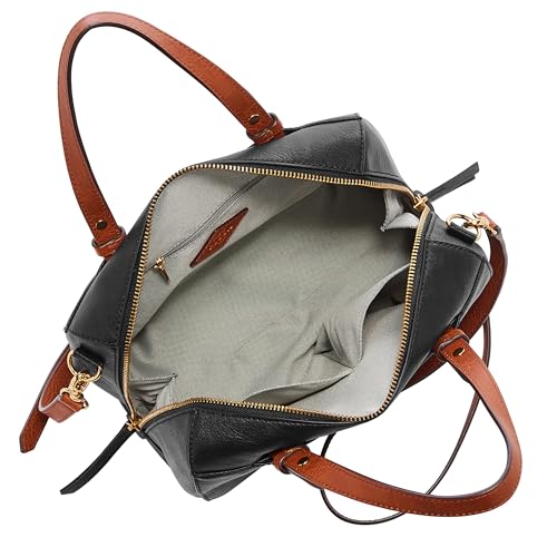 Fossil Black Leather Satchel Purse Handbag (Model: ZB7256001)