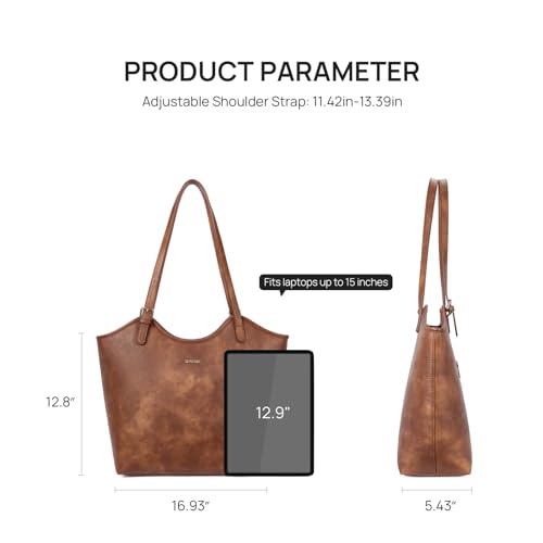 Stylish Vegan Leather Telena Tote Bag - Brown