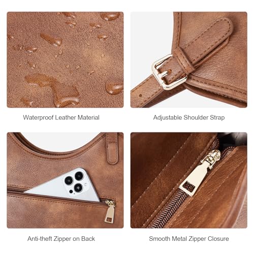 Stylish Vegan Leather Telena Tote Bag - Brown