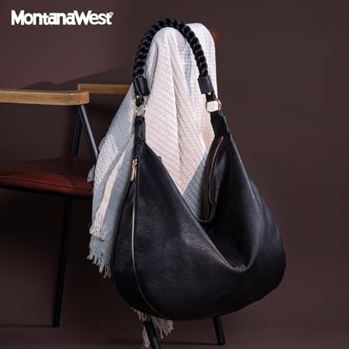 Montana West PU Leather Hobo Tote Bag