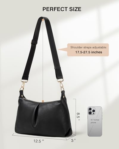 Trendy Black PU Leather Crossbody Bag for Women