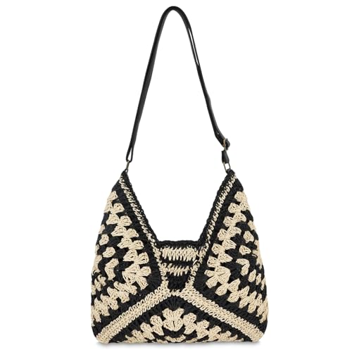 Woven Straw Hobo Beach Tote Bag for Women