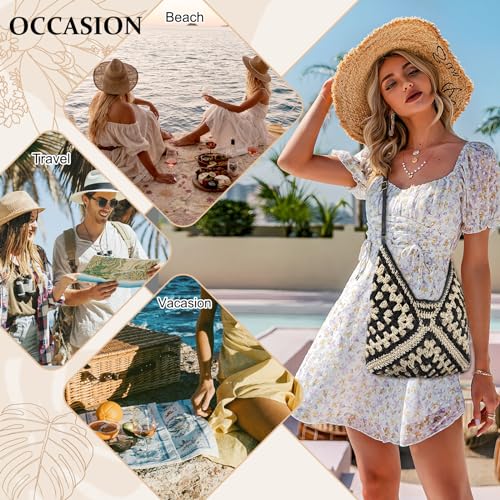 Woven Straw Hobo Beach Tote Bag for Women