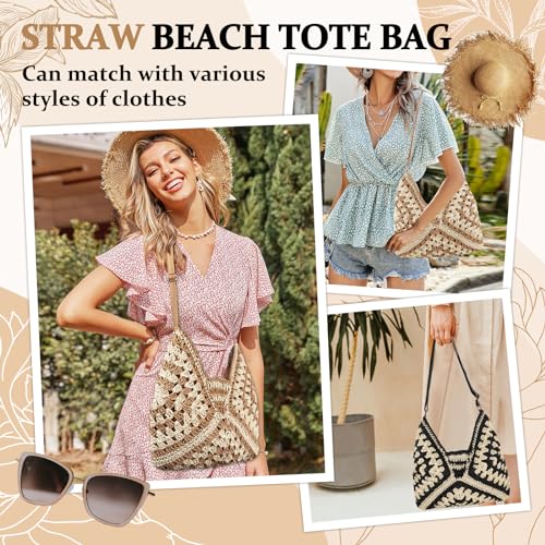 Woven Straw Hobo Beach Tote Bag for Women