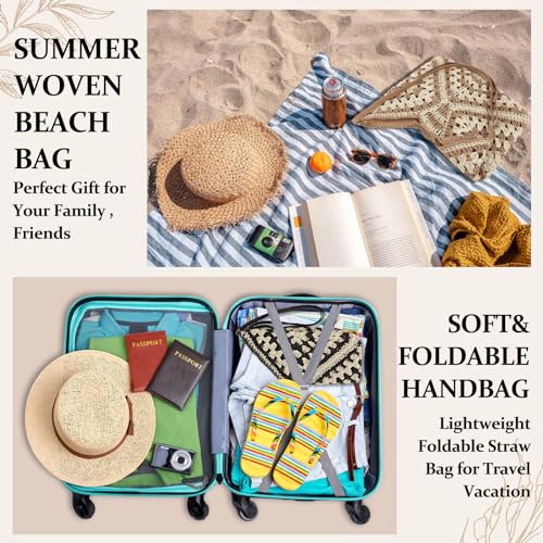 Woven Straw Hobo Beach Tote Bag for Women
