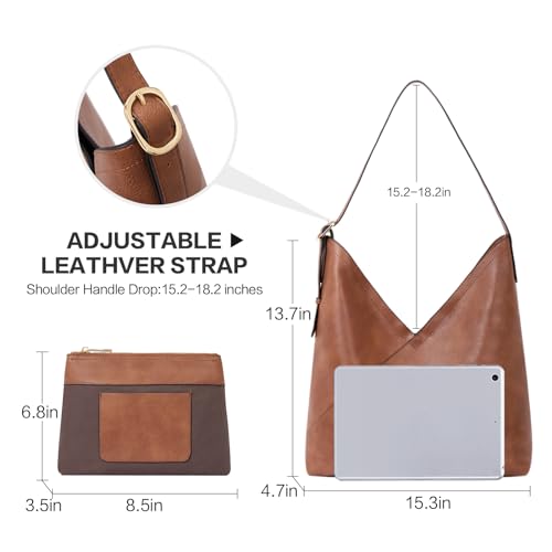 CLUCI Women's Vegan Leather Tote Hobo Handbag