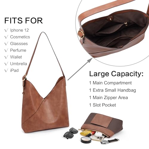CLUCI Women's Vegan Leather Tote Hobo Handbag