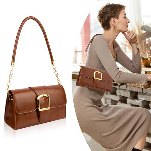 Stylish Brown Faux Leather Women's Shoulder Bag