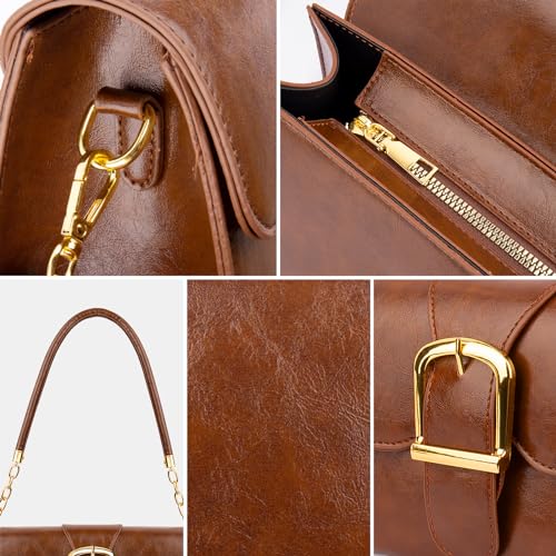 Stylish Brown Faux Leather Women's Shoulder Bag