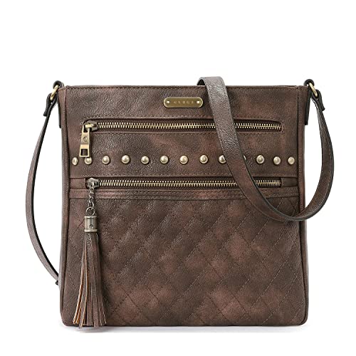 CLUCI Medium Leather Crossbody Handbag with Tassels