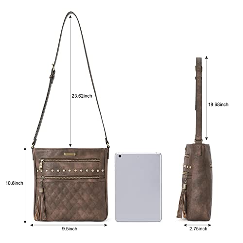 CLUCI Medium Leather Crossbody Handbag with Tassels