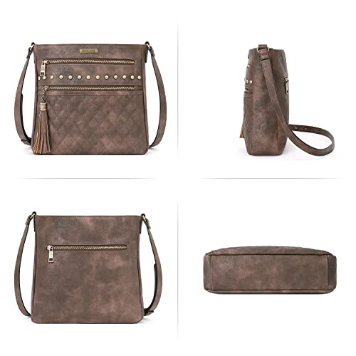 CLUCI Medium Leather Crossbody Handbag with Tassels