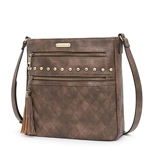 CLUCI Medium Leather Crossbody Handbag with Tassels