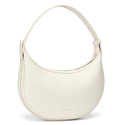 BOSTANTEN Beige Vegan Leather Crescent Shoulder Bag