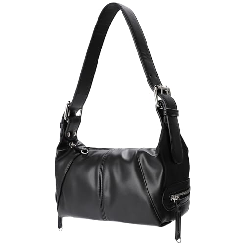 Black Adjustable Strap Barsine Shoulder Tote Bag