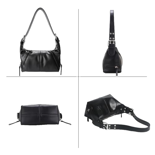 Black Adjustable Strap Barsine Shoulder Tote Bag