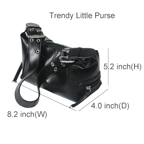 Black Adjustable Strap Barsine Shoulder Tote Bag