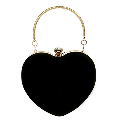 Chic Heart Shaped Black Mini Clutch Purse