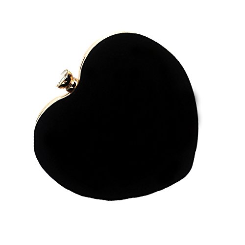 Chic Heart Shaped Black Mini Clutch Purse