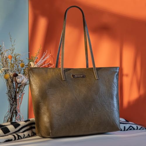 Montana West Vegan Leather Large Tote Handbag