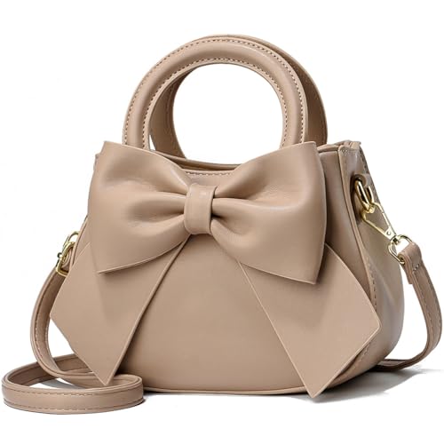 Designer Leather Handbag with Bow Knot for Women