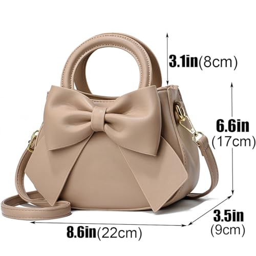 Designer Leather Handbag with Bow Knot for Women