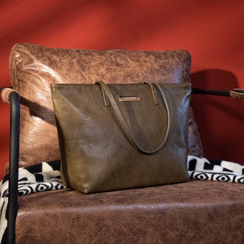 Montana West Vegan Leather Large Tote Handbag