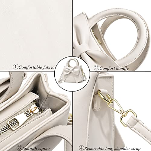 Designer Leather Handbag with Bow Knot for Women