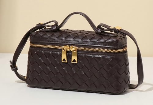 Chic Woven Crossbody Mini PU Leather Handbag