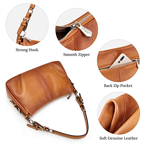 S-ZONE Women's Genuine Leather Hobo Shoulder Bag