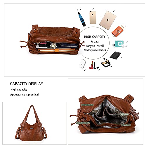 Fashionable Women's Tote Bag in Washed Leather