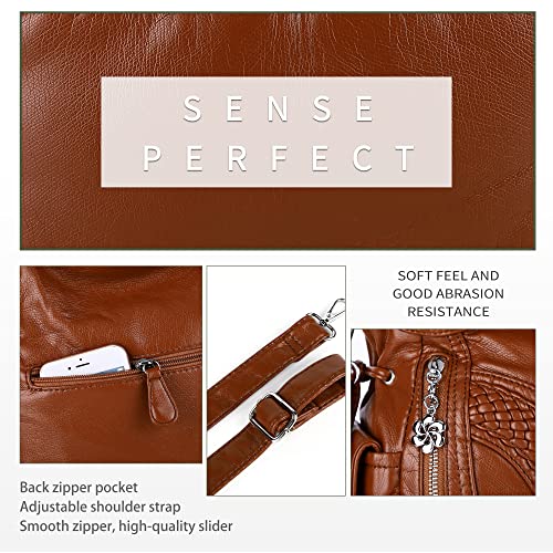 Fashionable Women's Tote Bag in Washed Leather